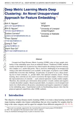 Deep Metric Learning Meets Deep Clustering: An Novel Unsupervised
  Approach for Feature Embedding