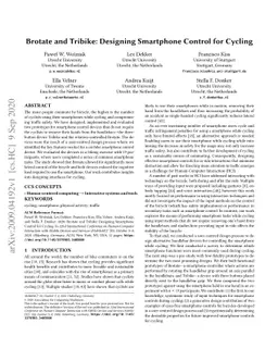 Brotate and Tribike: Designing Smartphone Control for Cycling