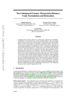 The Unbalanced Gromov Wasserstein Distance: Conic Formulation and
  Relaxation