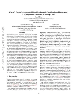 Where's Crypto?: Automated Identification and Classification of
  Proprietary Cryptographic Primitives in Binary Code