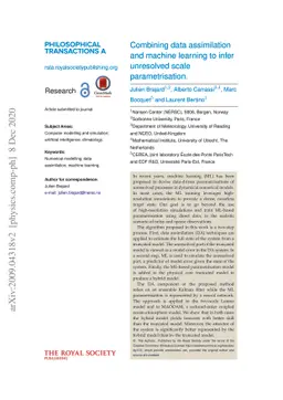 Combining data assimilation and machine learning to infer unresolved
  scale parametrisation