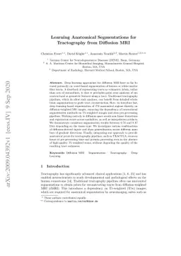 Learning Anatomical Segmentations for Tractography from Diffusion MRI