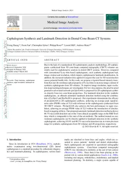 Cephalogram Synthesis and Landmark Detection in Dental Cone-Beam CT
  Systems
