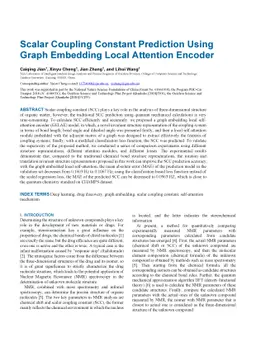 Scalar Coupling Constant Prediction Using Graph Embedding Local
  Attention Encoder