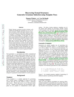 Discovering Textual Structures: Generative Grammar Induction using
  Template Trees