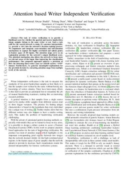 Attention based Writer Independent Handwriting Verification