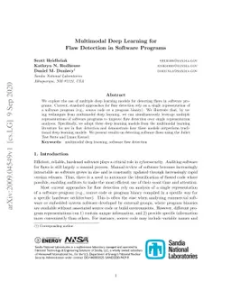 Multimodal Deep Learning for Flaw Detection in Software Programs