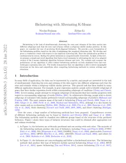 Biclustering with Alternating K-Means
