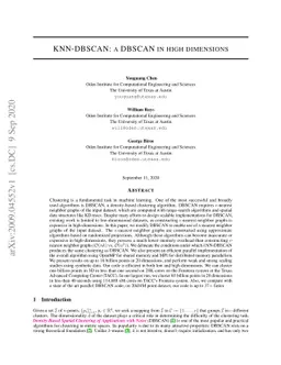 KNN-DBSCAN: a DBSCAN in high dimensions