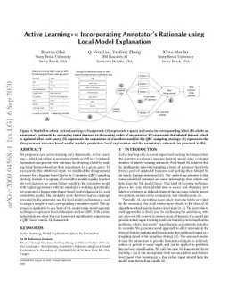Active Learning++: Incorporating Annotator's Rationale using Local Model
  Explanation