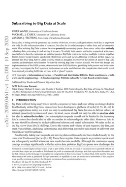 Subscribing to Big Data at Scale