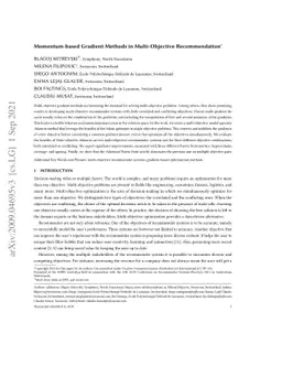 Momentum-based Gradient Methods in Multi-Objective Recommendation