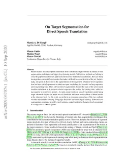 On Target Segmentation for Direct Speech Translation