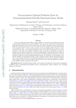 Non-asymptotic Optimal Prediction Error for Growing-dimensional
  Partially Functional Linear Models