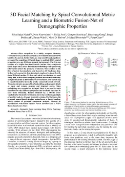 3D Facial Matching by Spiral Convolutional Metric Learning and a
  Biometric Fusion-Net of Demographic Properties