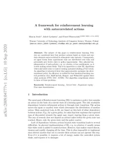 A framework for reinforcement learning with autocorrelated actions