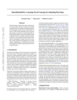 SketchEmbedNet: Learning Novel Concepts by Imitating Drawings