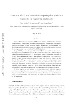 Automatic selection of basis-adaptive sparse polynomial chaos expansions
  for engineering applications