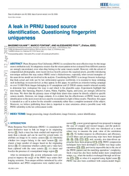 A leak in PRNU based source identification. Questioning fingerprint
  uniqueness