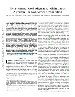 Meta-learning based Alternating Minimization Algorithm for Non-convex
  Optimization