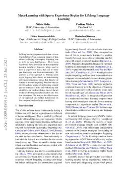 Meta-Learning with Sparse Experience Replay for Lifelong Language
  Learning