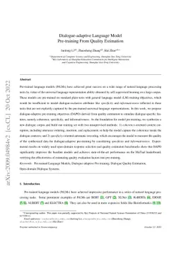 Dialogue-adaptive Language Model Pre-training From Quality Estimation