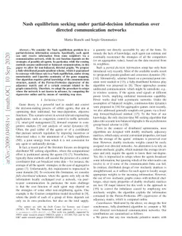 Nash equilibrium seeking under partial-decision information over
  directed communication networks