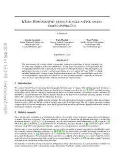 HSolo: Homography from a single affine aware correspondence