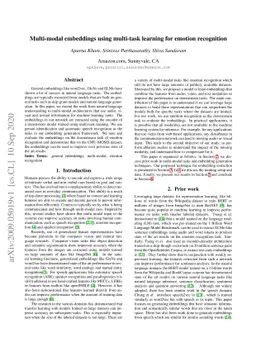 Multi-modal embeddings using multi-task learning for emotion recognition