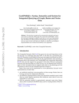 GeoSPARQL+: Syntax, Semantics and System for Integrated Querying of
  Graph, Raster and Vector Data -- Technical Report