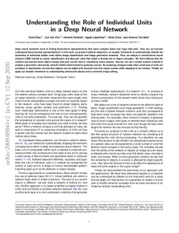 Understanding the Role of Individual Units in a Deep Neural Network