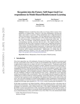 Keypoints into the Future: Self-Supervised Correspondence in Model-Based
  Reinforcement Learning
