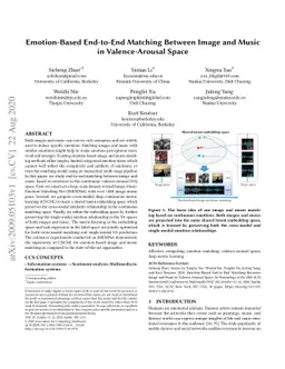 Emotion-Based End-to-End Matching Between Image and Music in
  Valence-Arousal Space