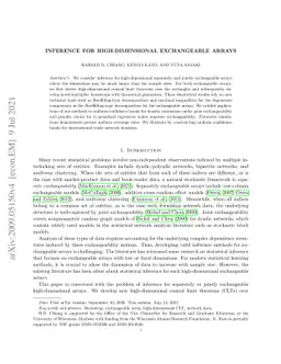 Inference for high-dimensional exchangeable arrays