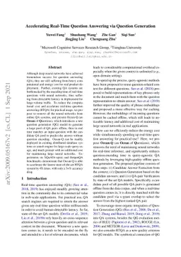 Accelerating Real-Time Question Answering via Question Generation