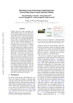 Denoising Large-Scale Image Captioning from Alt-text Data using Content
  Selection Models