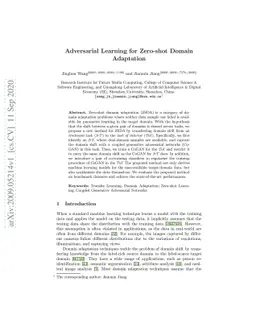 Adversarial Learning for Zero-shot Domain Adaptation