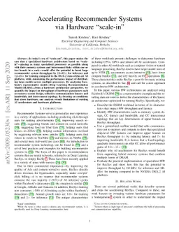 Accelerating Recommender Systems via Hardware "scale-in"