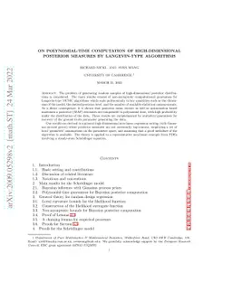 On polynomial-time computation of high-dimensional posterior measures by
  Langevin-type algorithms