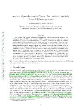 Augmented pseudo-marginal Metropolis-Hastings for partially observed
  diffusion processes