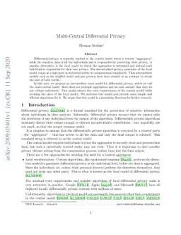 Multi-Central Differential Privacy