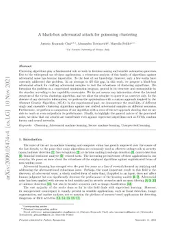 A black-box adversarial attack for poisoning clustering