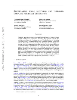 Adversarial score matching and improved sampling for image generation
