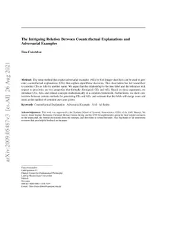 The Intriguing Relation Between Counterfactual Explanations and
  Adversarial Examples