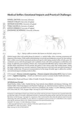 Medical Selfies: Emotional Impacts and Practical Challenges