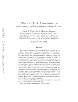 TCA and TLRA: A comparison on contingency tables and compositional data
