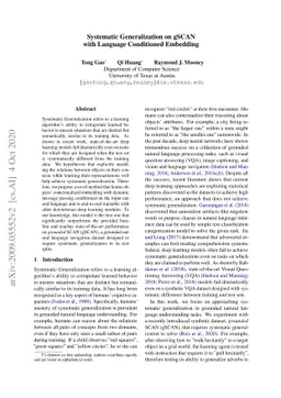 Systematic Generalization on gSCAN with Language Conditioned Embedding