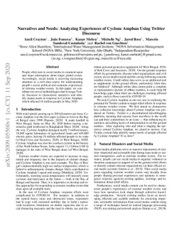 Narratives and Needs: Analyzing Experiences of Cyclone Amphan Using
  Twitter Discourse