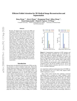 Efficient Folded Attention for 3D Medical Image Reconstruction and
  Segmentation