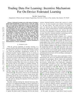 Trading Data For Learning: Incentive Mechanism For On-Device Federated
  Learning